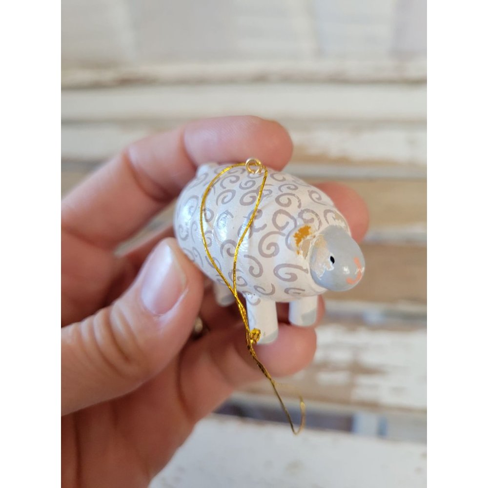 Wooden sheep ornament Xmas holiday‎ tree